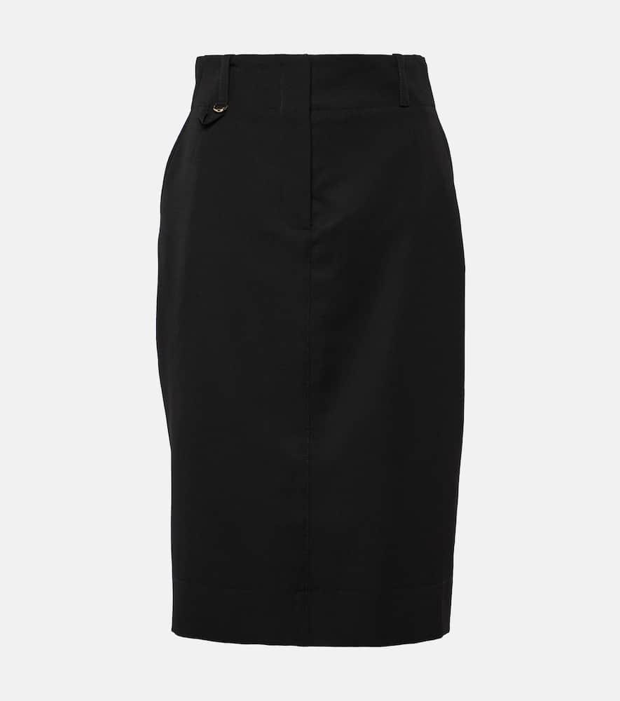 jacquemus la jupe bari virgin wool midi skirt