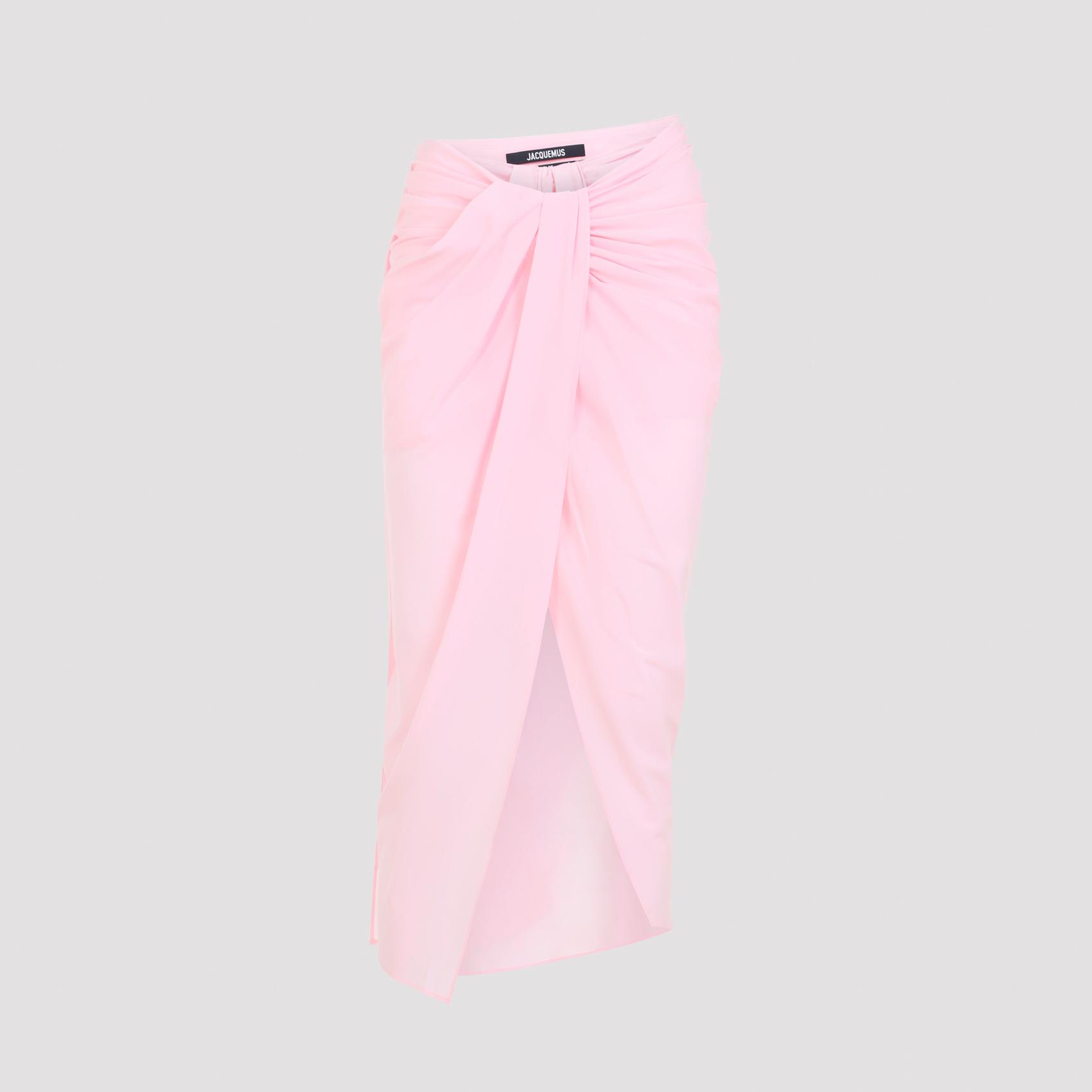 jacquemus la jupe pareo pink & purple polyester elastane skirt - women