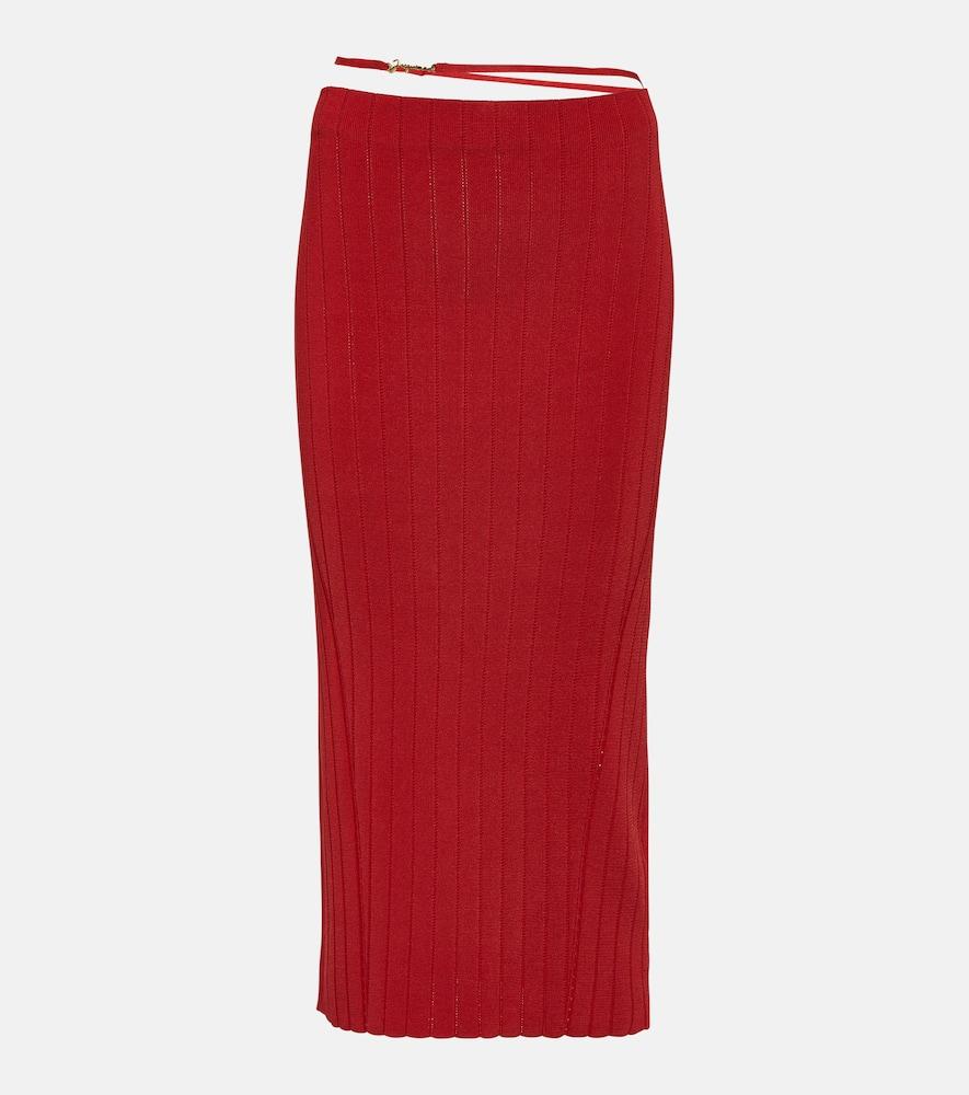 jacquemus la jupe pralu knitted midi skirt