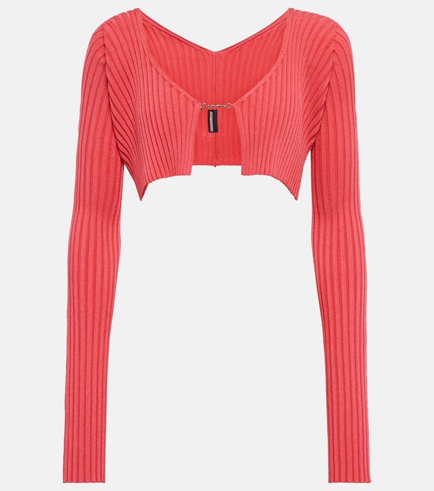 jacquemus la maille pralu cropped cardigan