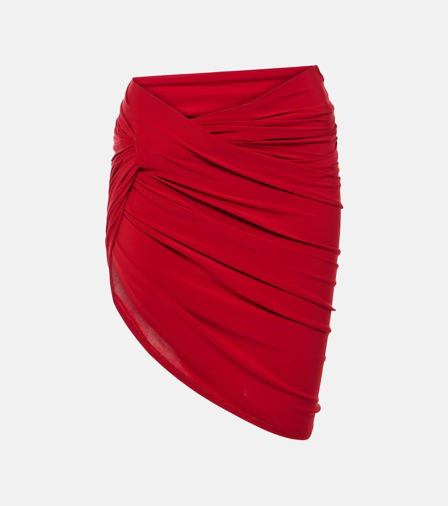 jacquemus la mini jupe drapeado jersey miniskirt