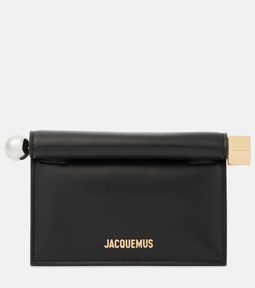 jacquemus la petite pochette rond carré leather clutch