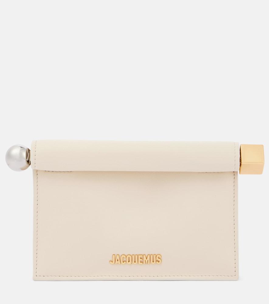 jacquemus la petite pochette rond carré leather clutch