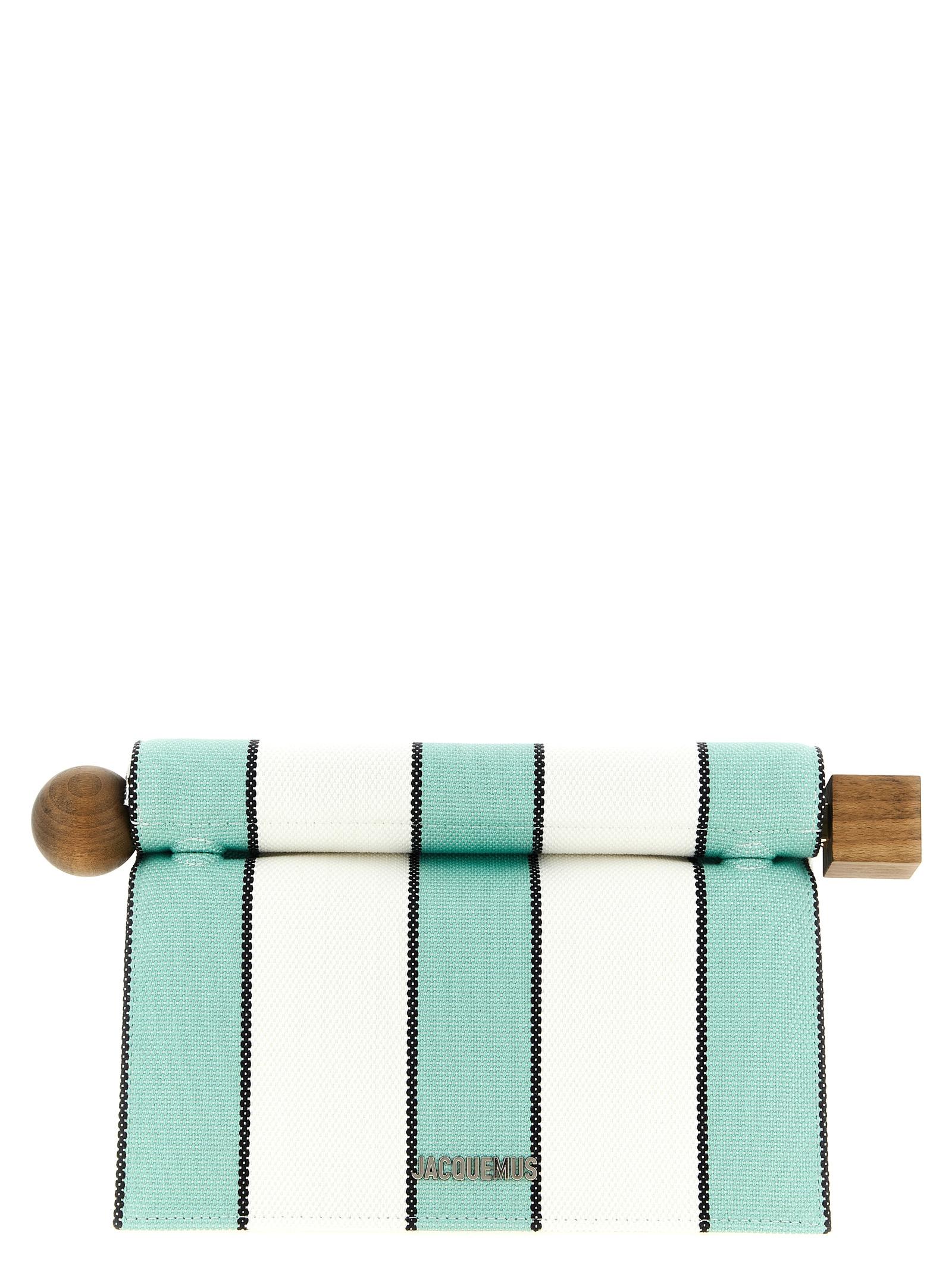 jacquemus la pochette rond carré clutch cotton - women