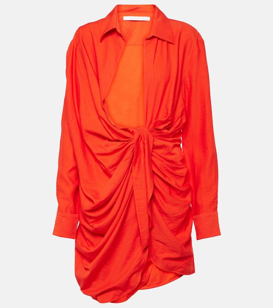 jacquemus la robe bahia draped shirt dress