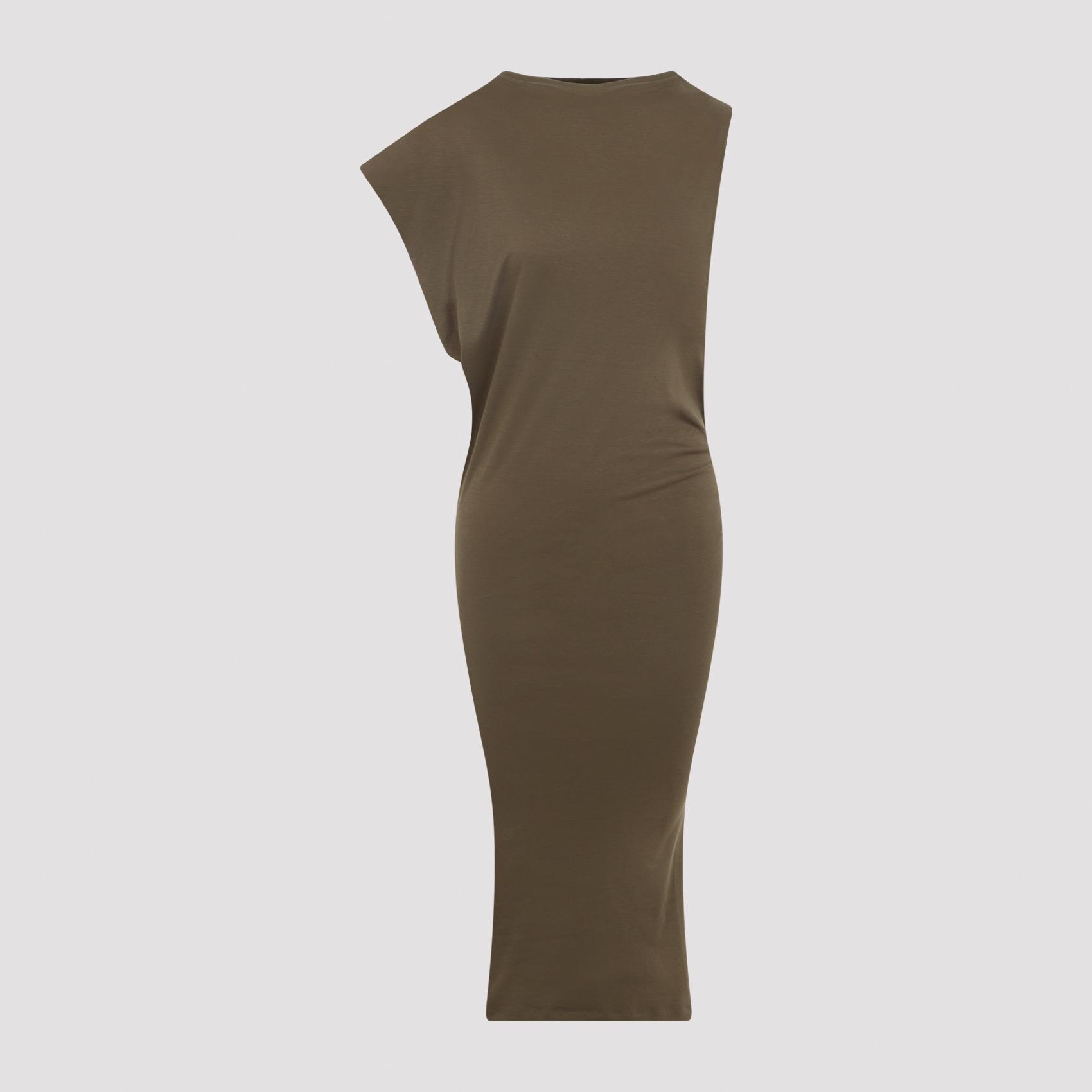 jacquemus la robe drap mini dress green cotton silk - women