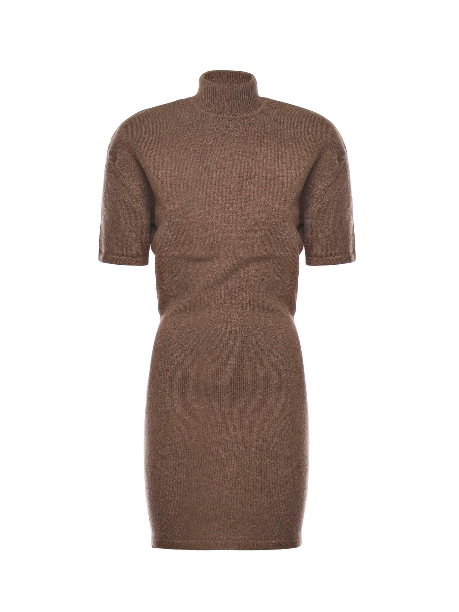 jacquemus la robe maille chestnut dress