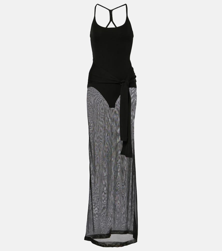 jacquemus la robe maille nodo embellished gown