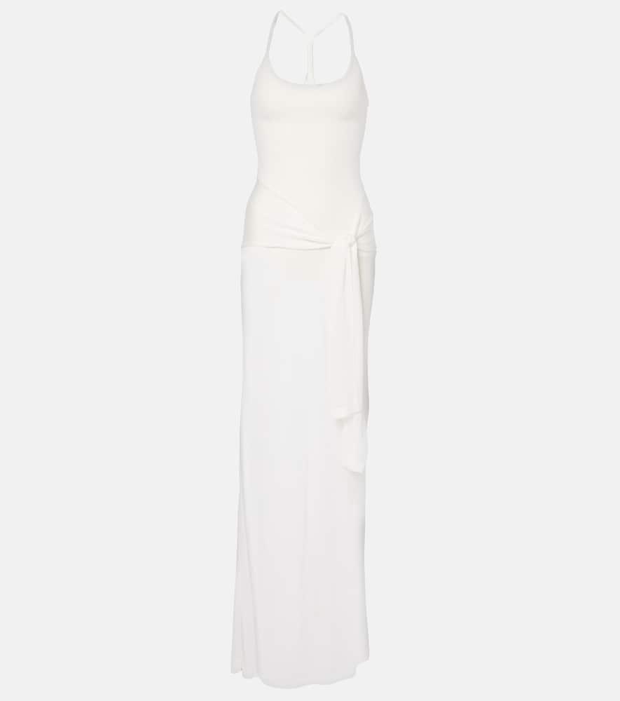 jacquemus la robe maille nodo sheer gown