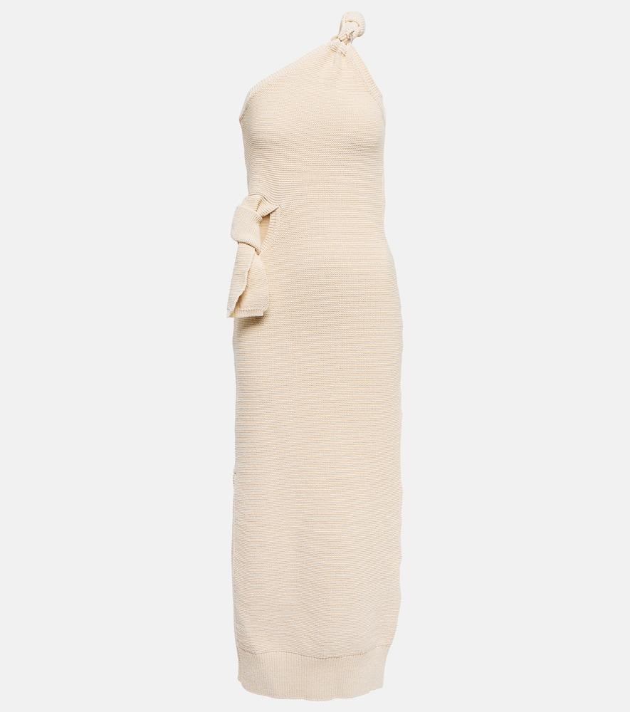 jacquemus la robe maille noeud midi dress