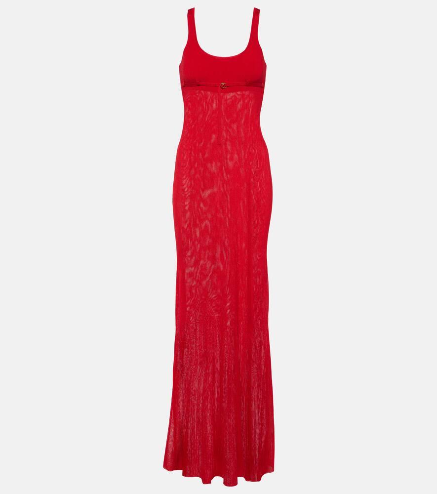 jacquemus la robe maille oranger maxi dress