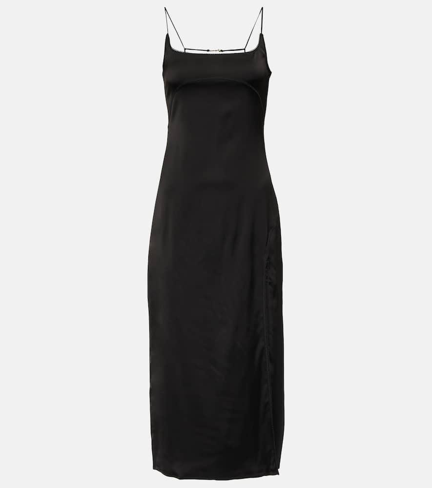 jacquemus la robe notte satin midi dress