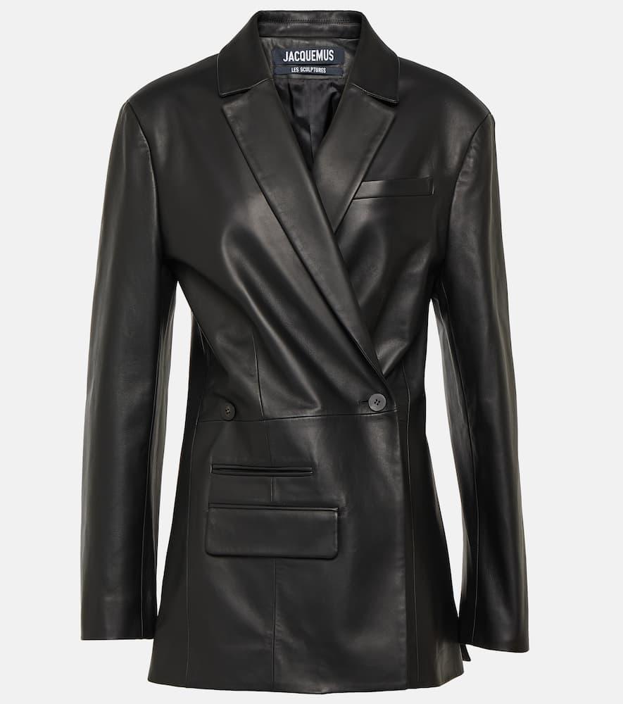 jacquemus la veste tibau cuir leather blazer