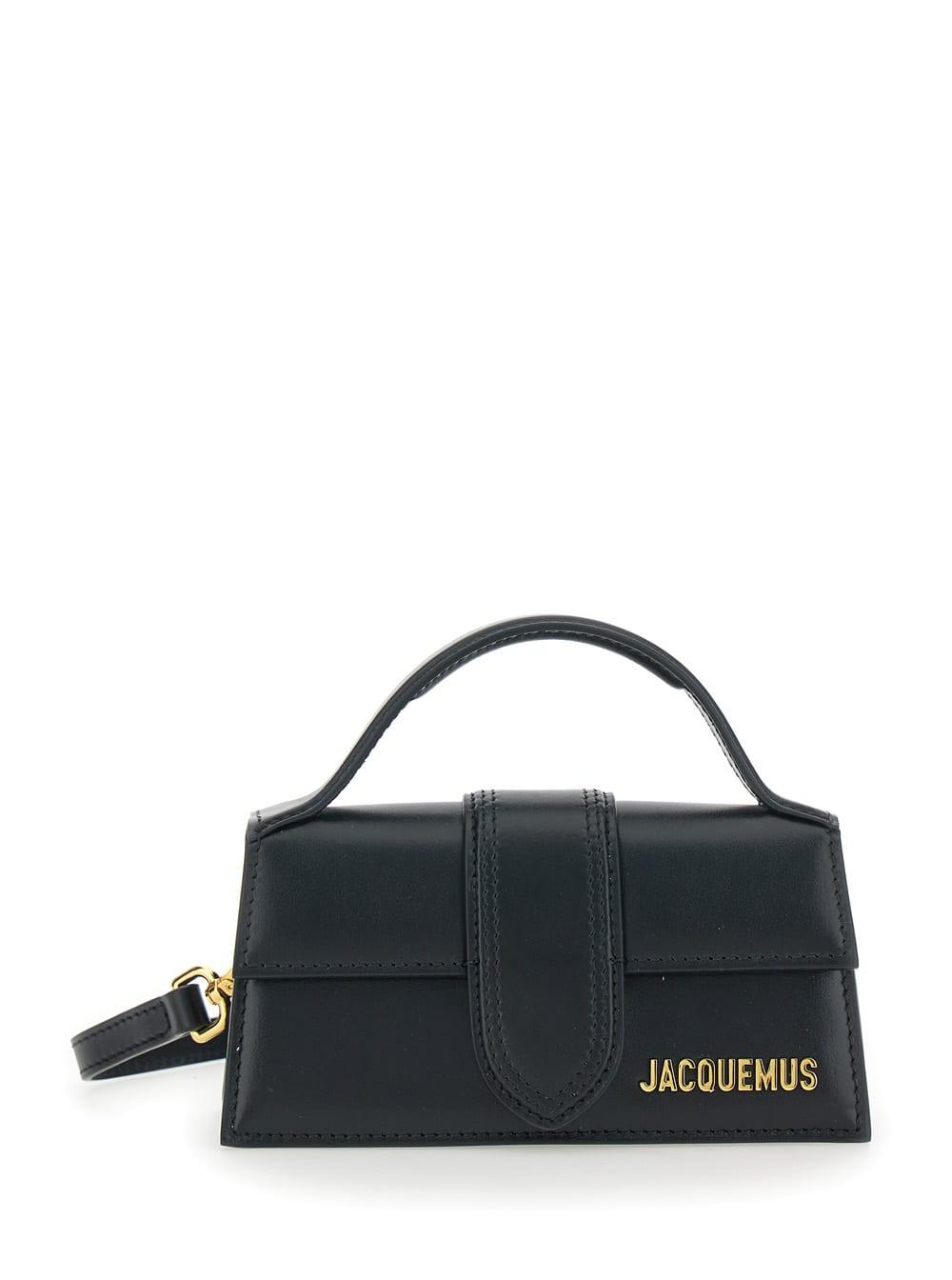 jacquemus le bambino black handbag with removable shoulder strap in leather woman