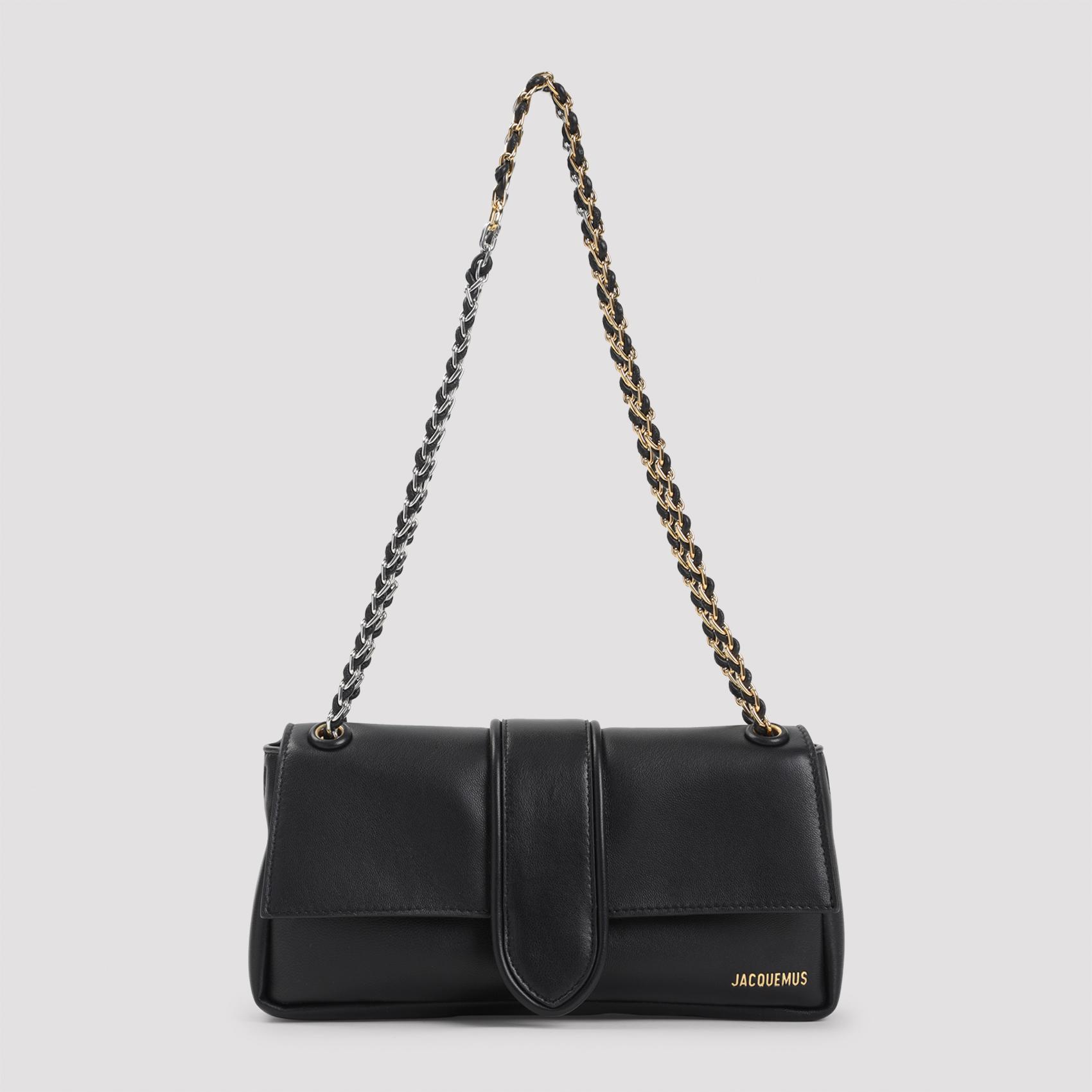 jacquemus le bambino chaine handbag black lamb leather bag - women