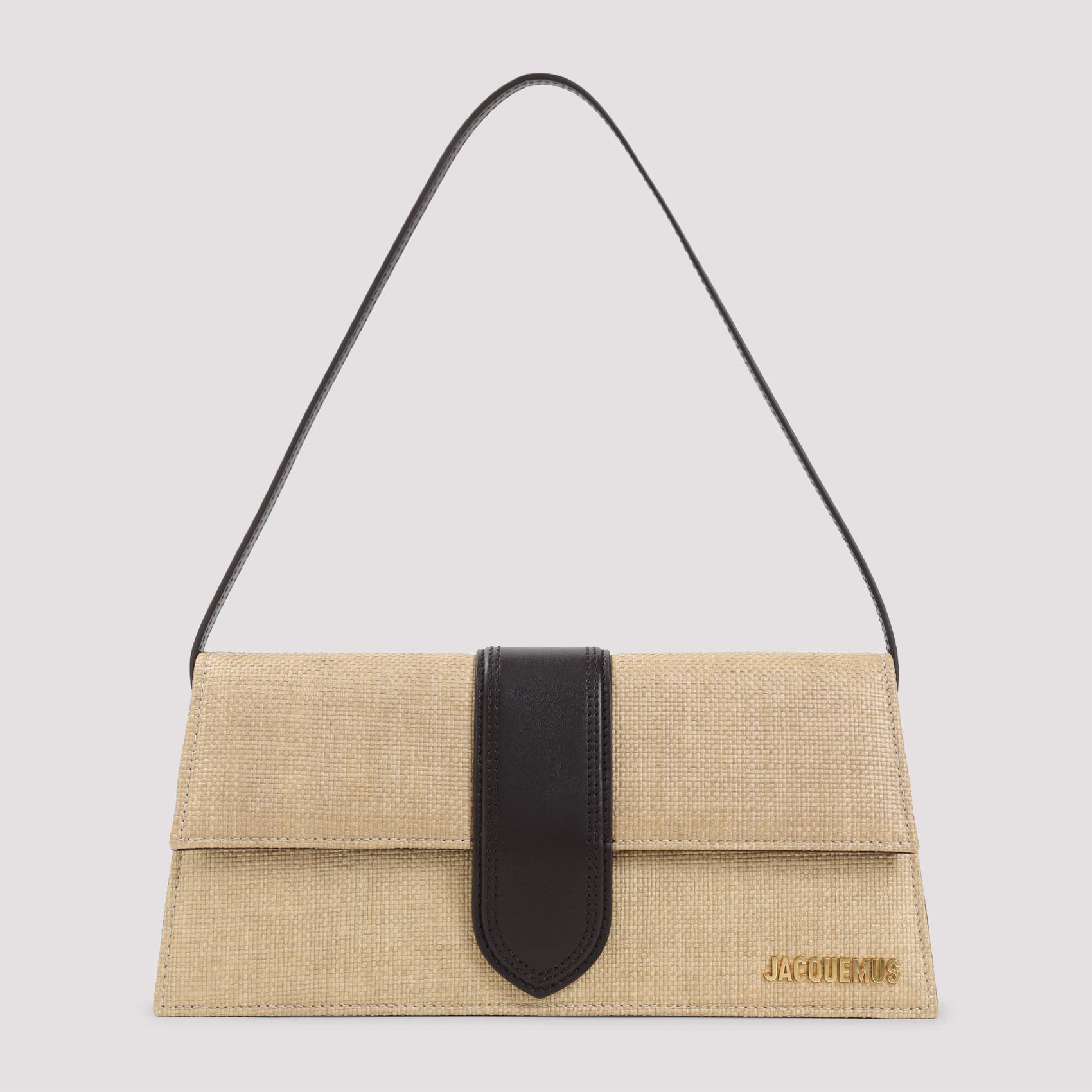 jacquemus le bambino long handbag brown raffia leather bag - women