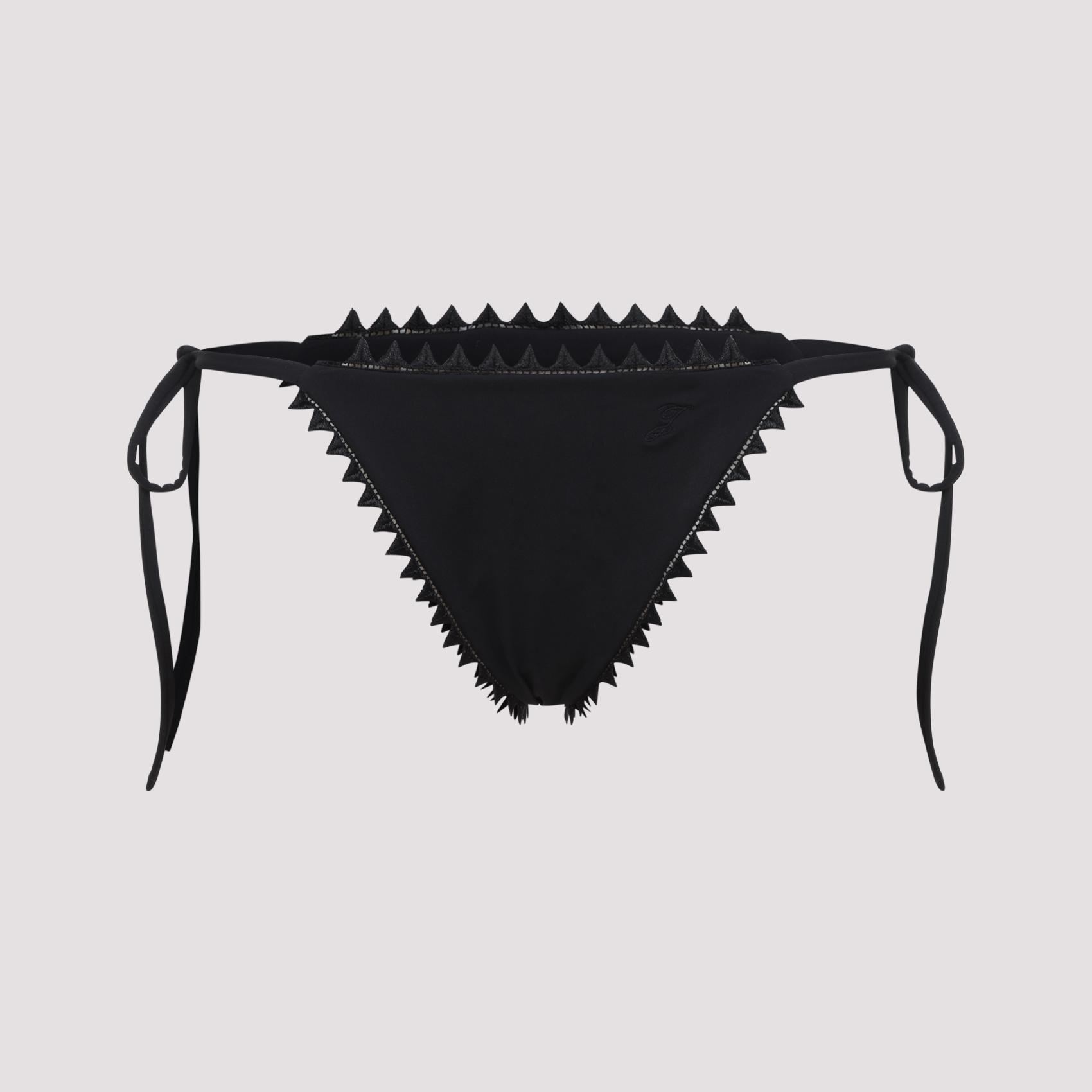 jacquemus le bas de maillot picot slip bikini black polyamide elastane swimwear - women