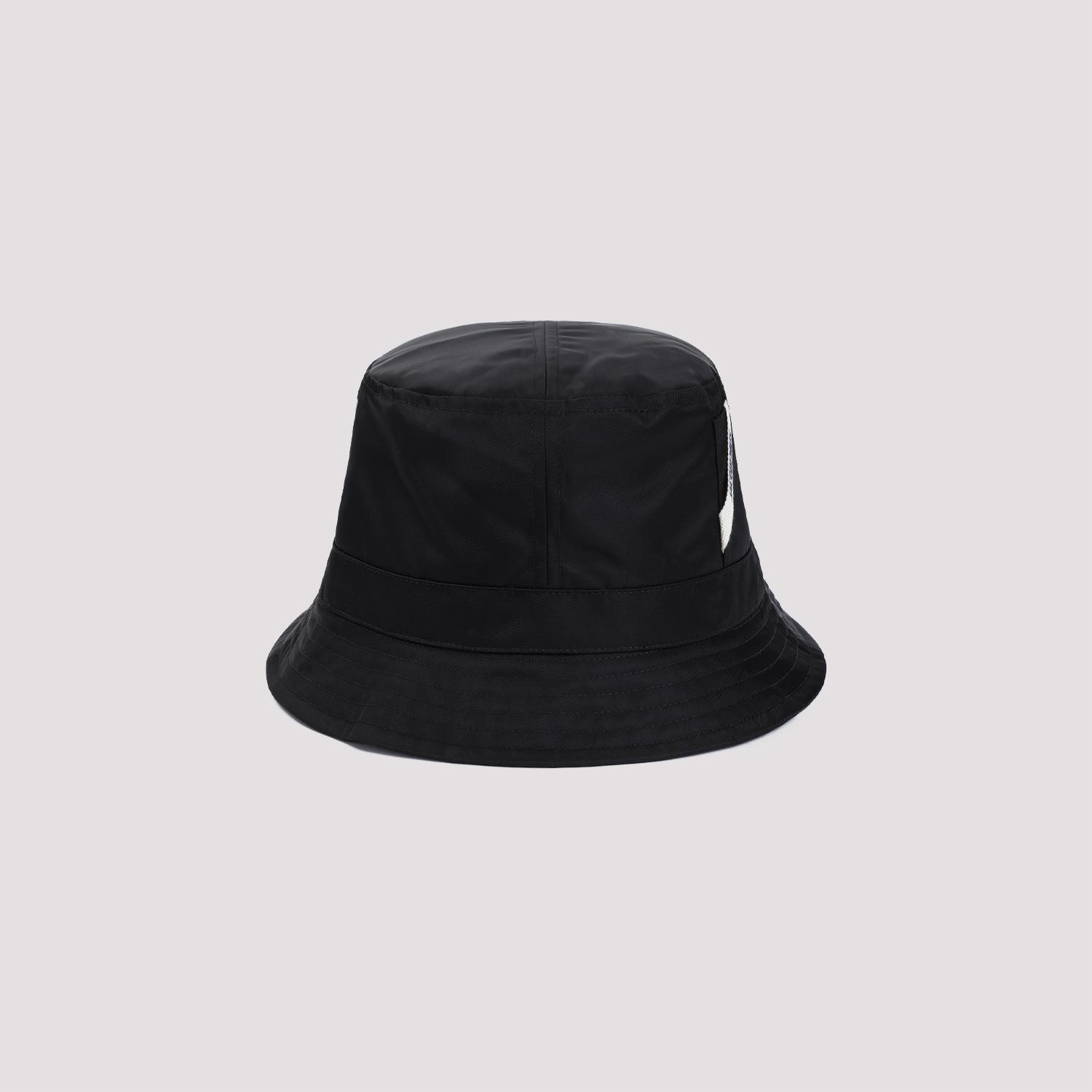 jacquemus le bob ovalie black nylon acrylique hat - women