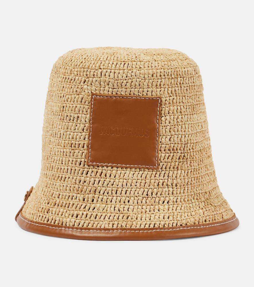 jacquemus le bob soli raffia bucket hat