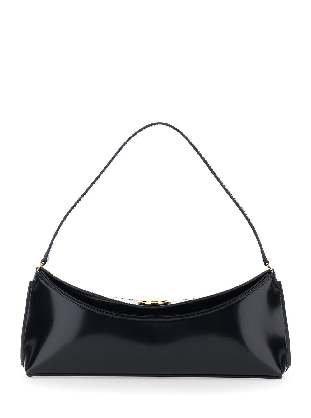 jacquemus le calisso black shoulder bag with engraved snap button in leather woman