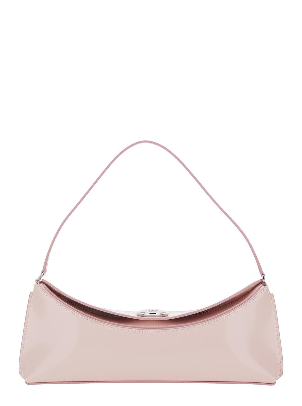 jacquemus le calisso pink shoulder bag with engraved snap button in leather woman