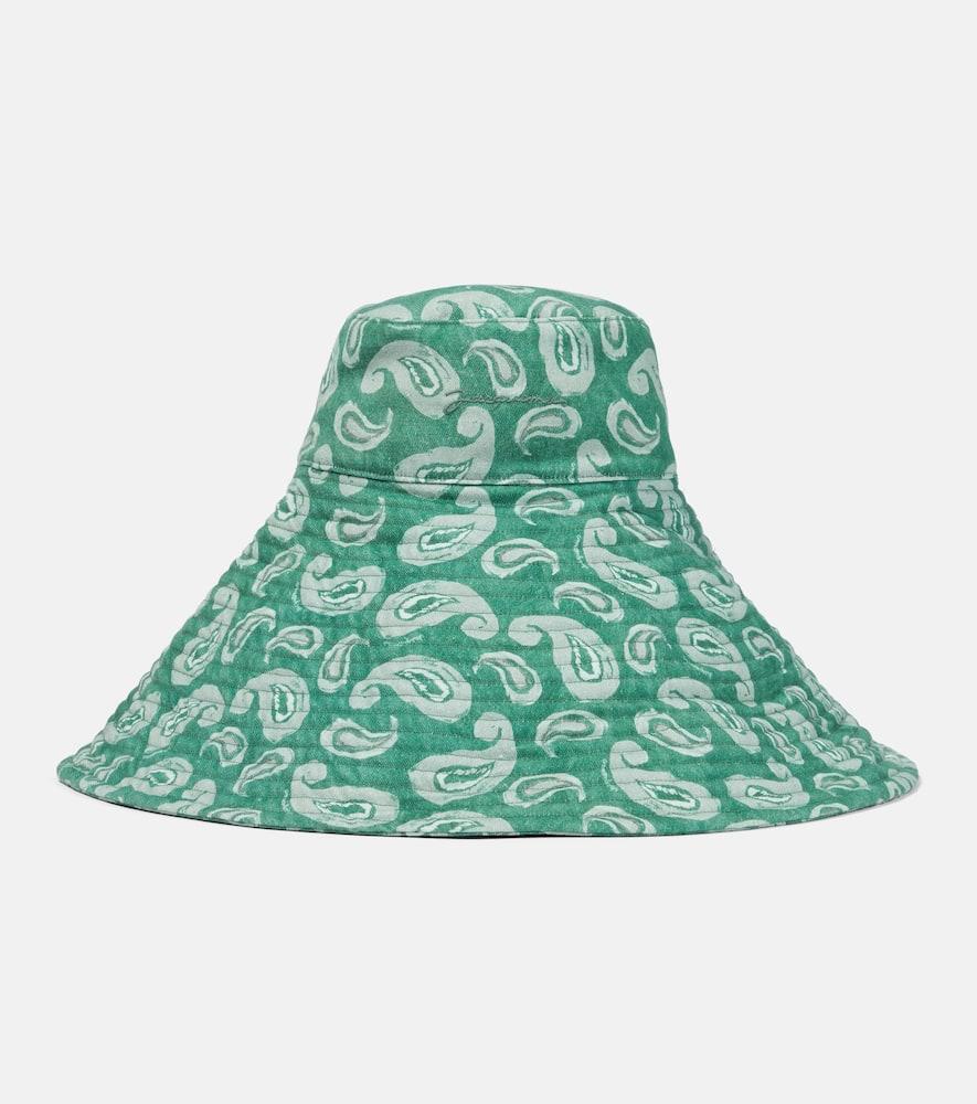 jacquemus le chapeau lagrima floral cotton sun hat