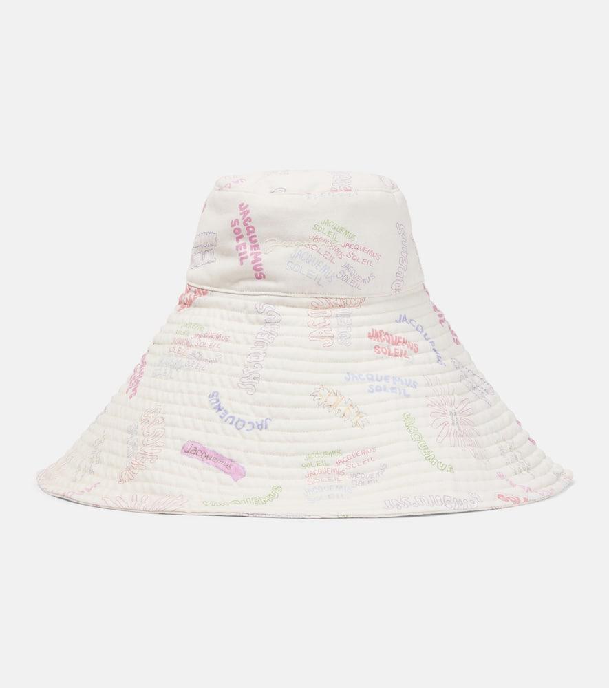 jacquemus le chapeau lagrima printed cotton sun hat