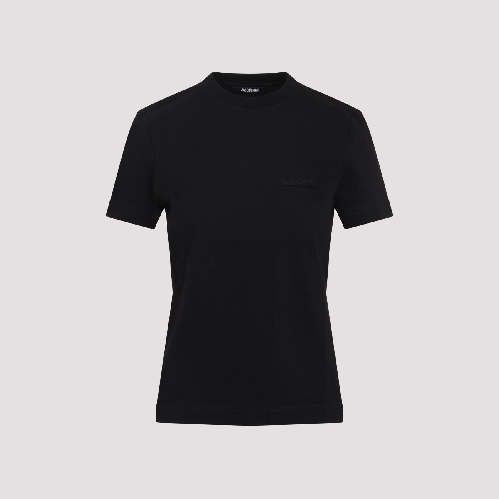 jacquemus le grosgrain t-shirt black cotton tshirt - women