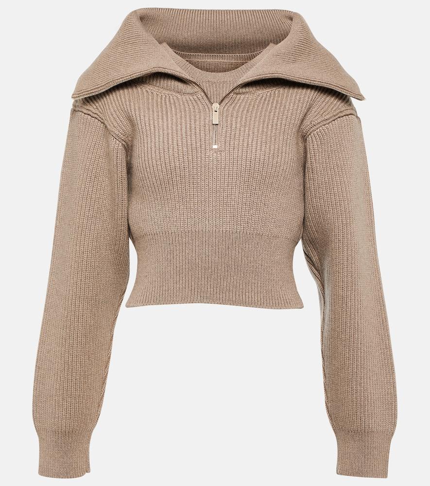 jacquemus le maille risoul cropped wool sweater