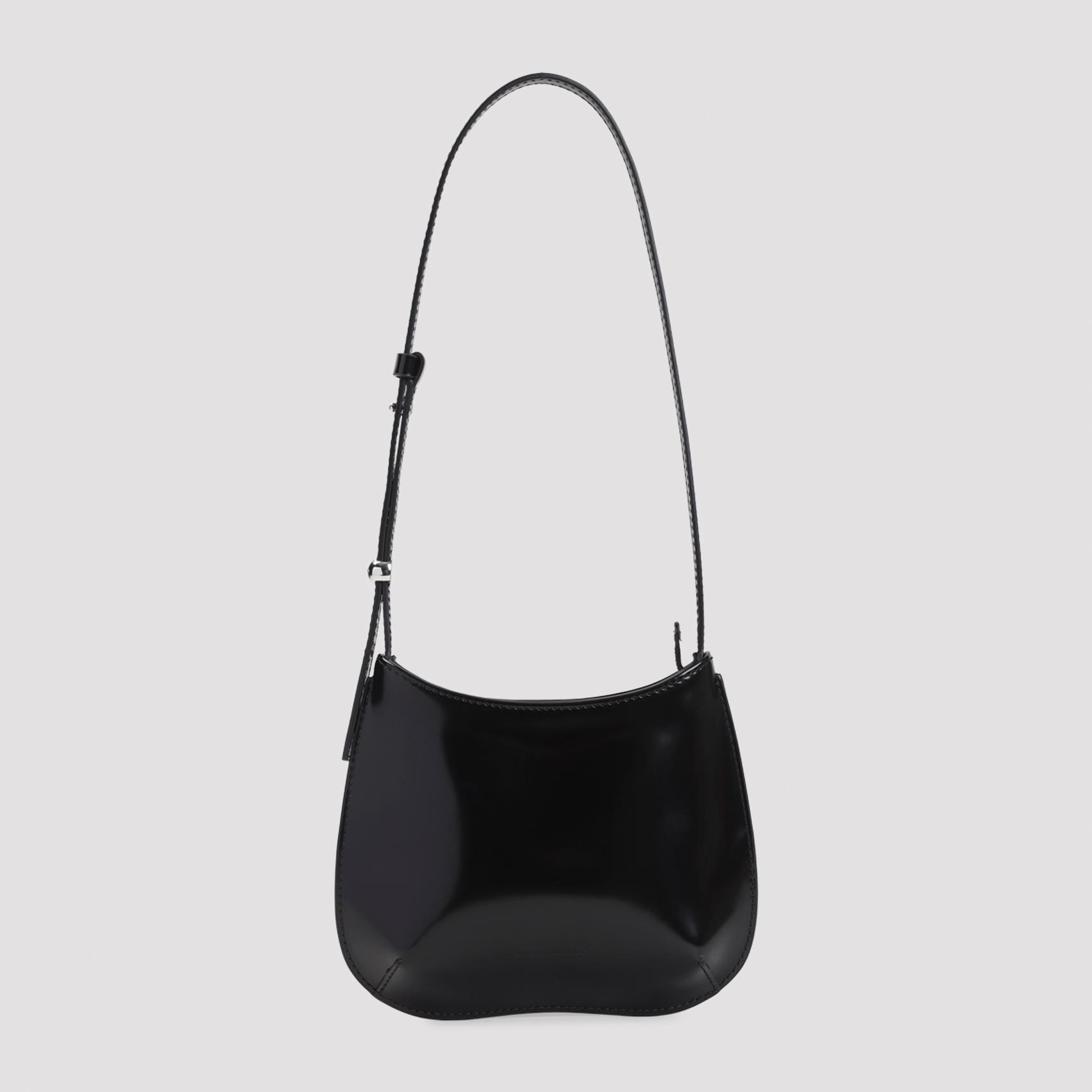 jacquemus le petit bisou handbag black calf leather bag - women