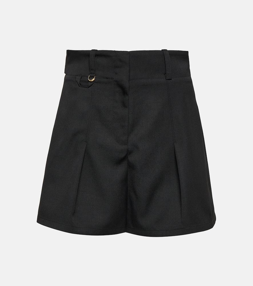 jacquemus le short bari pleated wool shorts