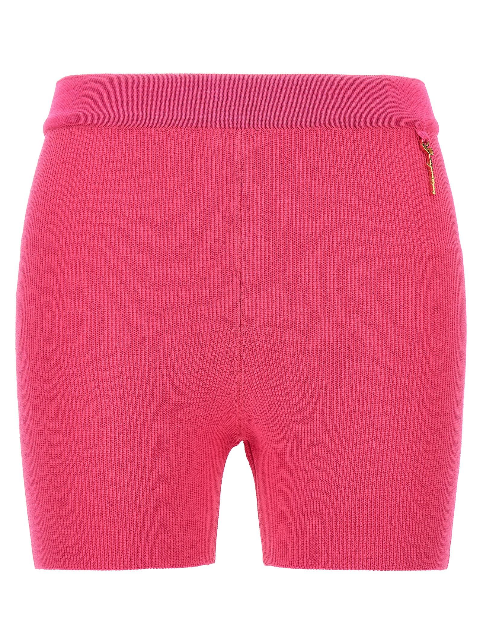jacquemus le short pralu cyclist fuchsia viscose leggings - women