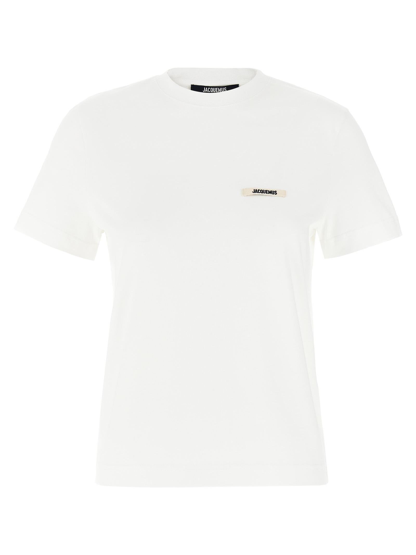 jacquemus le t-shirt gros-grain white cotton - women