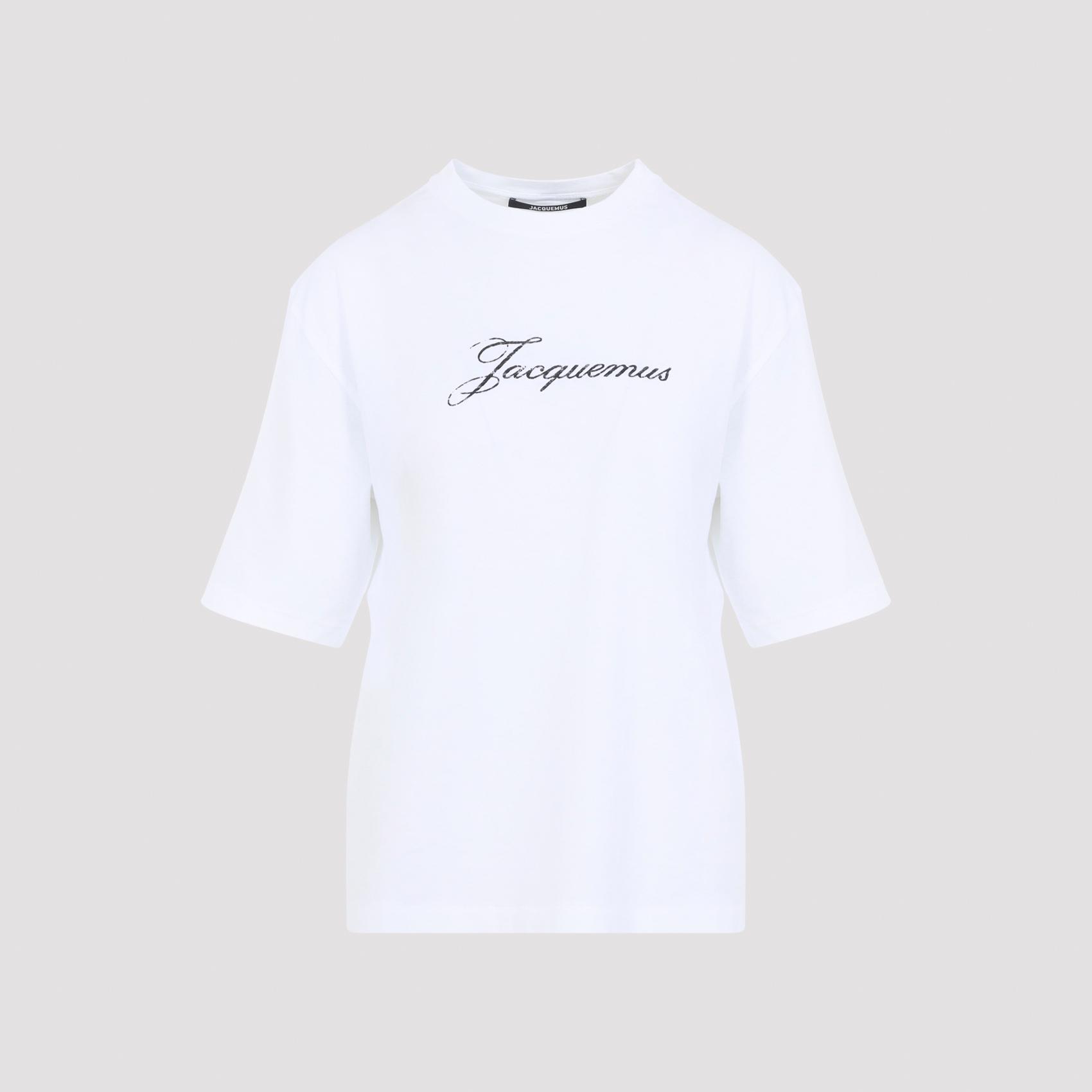 jacquemus le t-shirt white organic cotton hemp tshirt - women