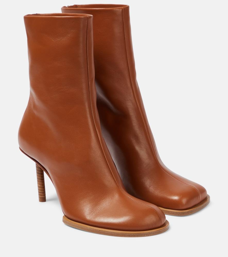 jacquemus les bottines rond carré leather ankle boots