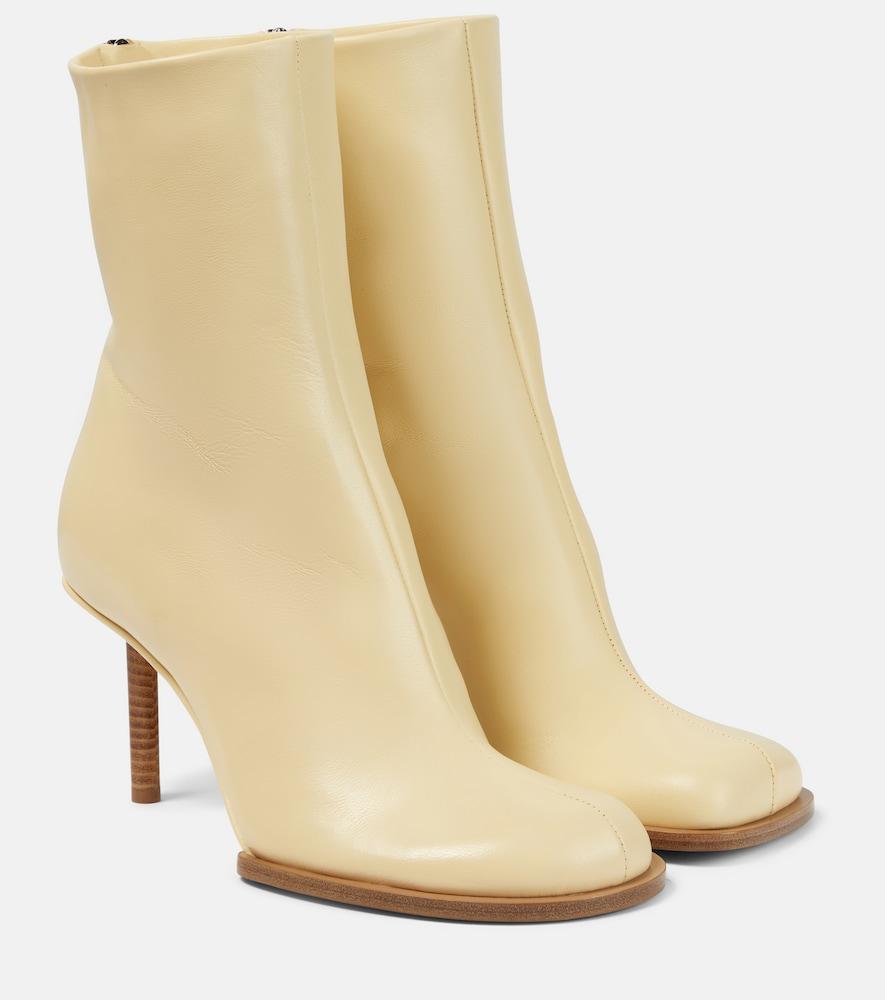 jacquemus les bottines rond carré leather ankle boots