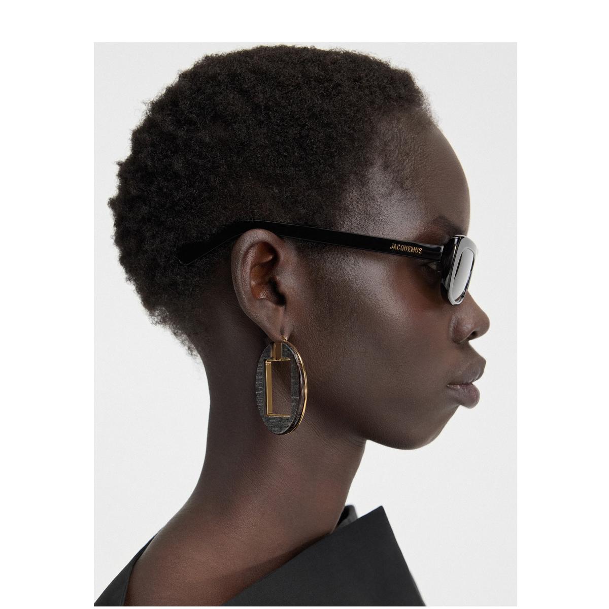 jacquemus les lunettes capri jac55 c1 black nero acetate occhiali sole - women