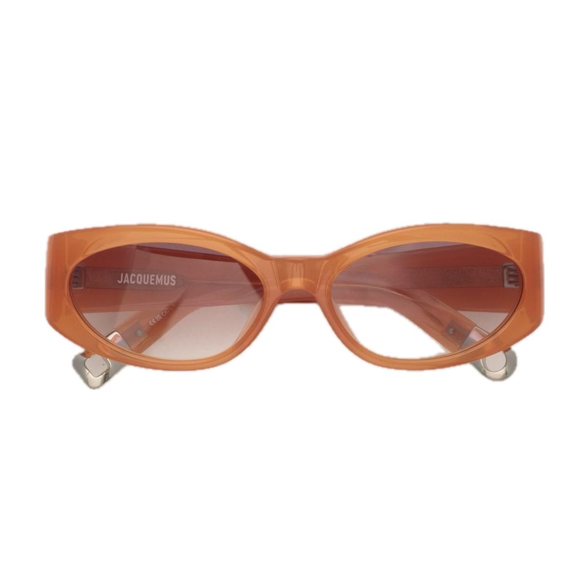 jacquemus les lunettes jac4 ovalo linea les sculptures c10 milky amber sunglasses