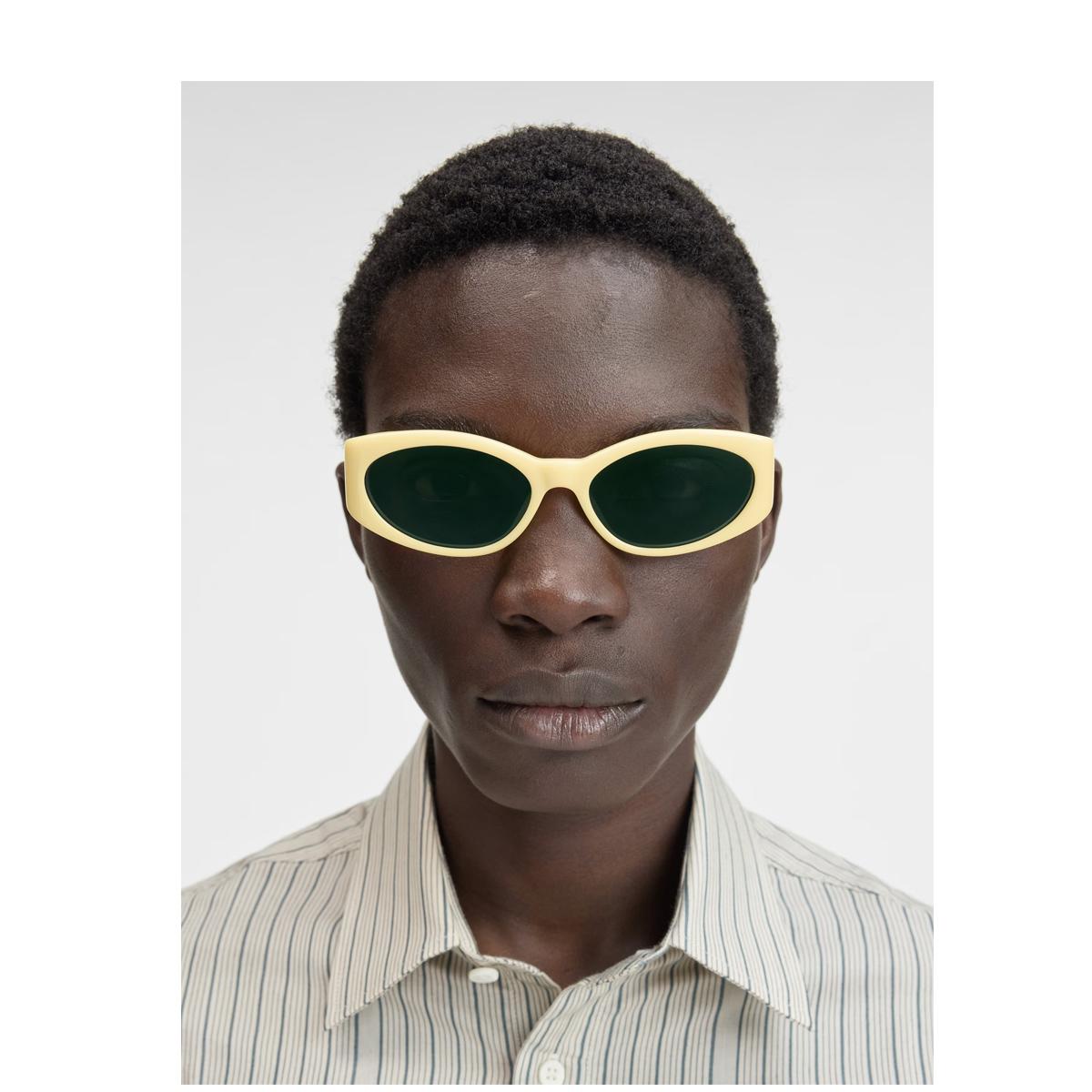 jacquemus les lunettes ovalo jac4 linea sculptures c4 yellow giallo acetate occhiali sole - women
