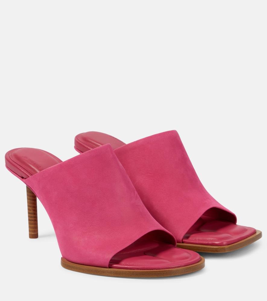 jacquemus les mules rond carré asymmetrical suede mules