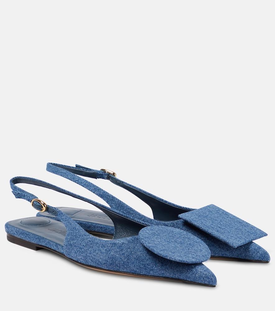 jacquemus les slingbacks duelo plates denim flats