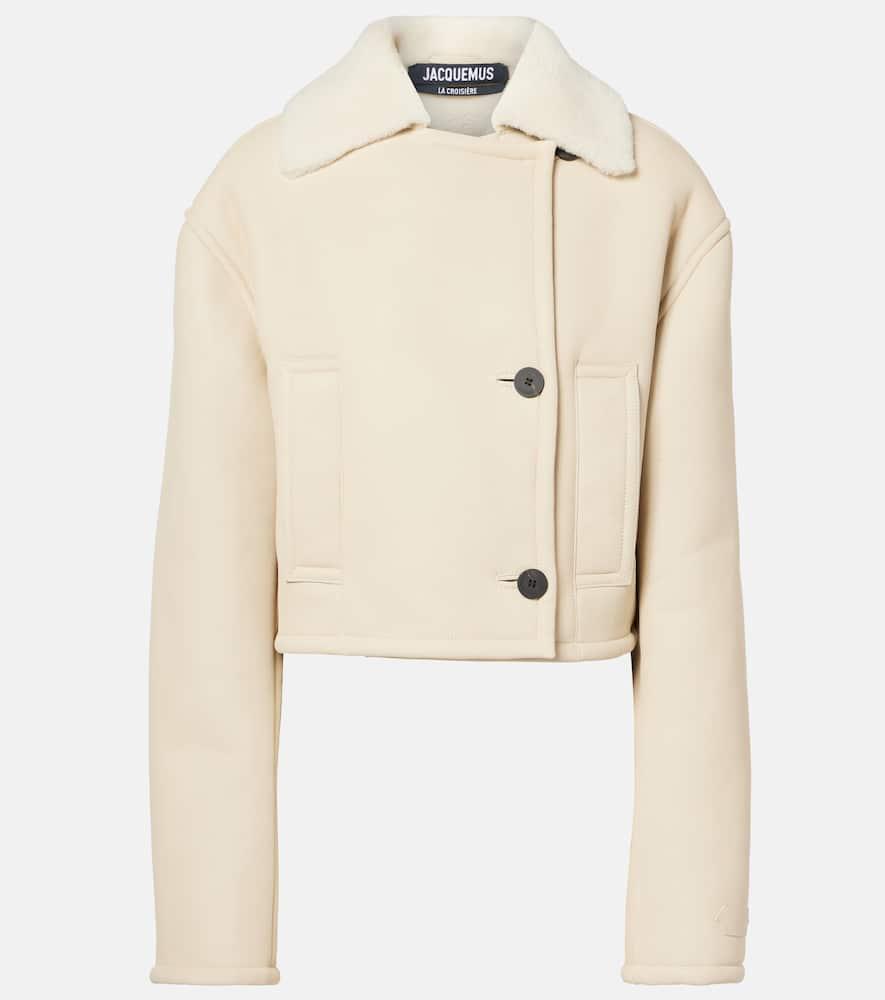 jacquemus marino cropped shearling jacket