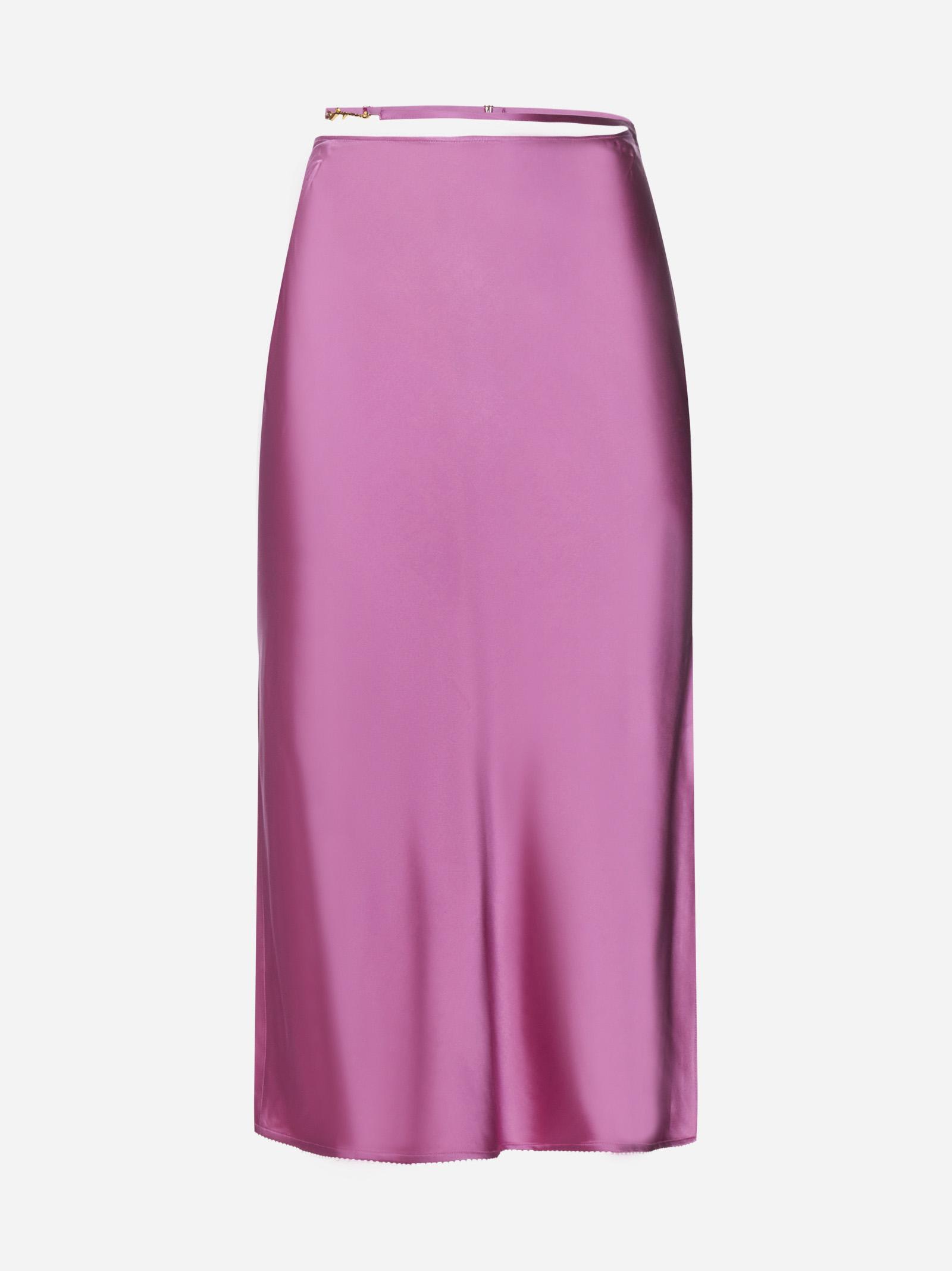 jacquemus notte satin midi skirt