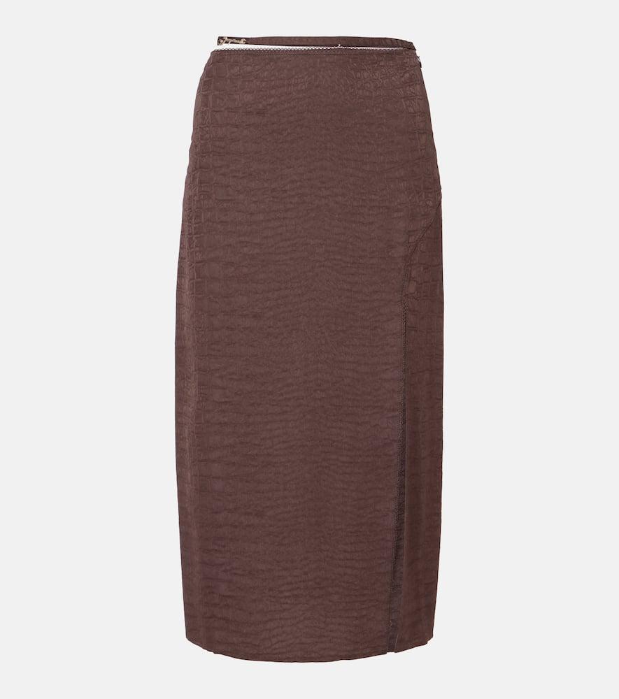 jacquemus notte satin midi skirt