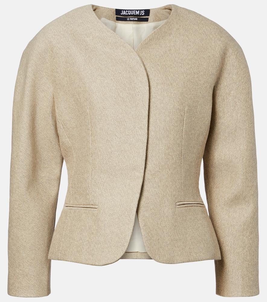 jacquemus ovalo cotton and linen jacket