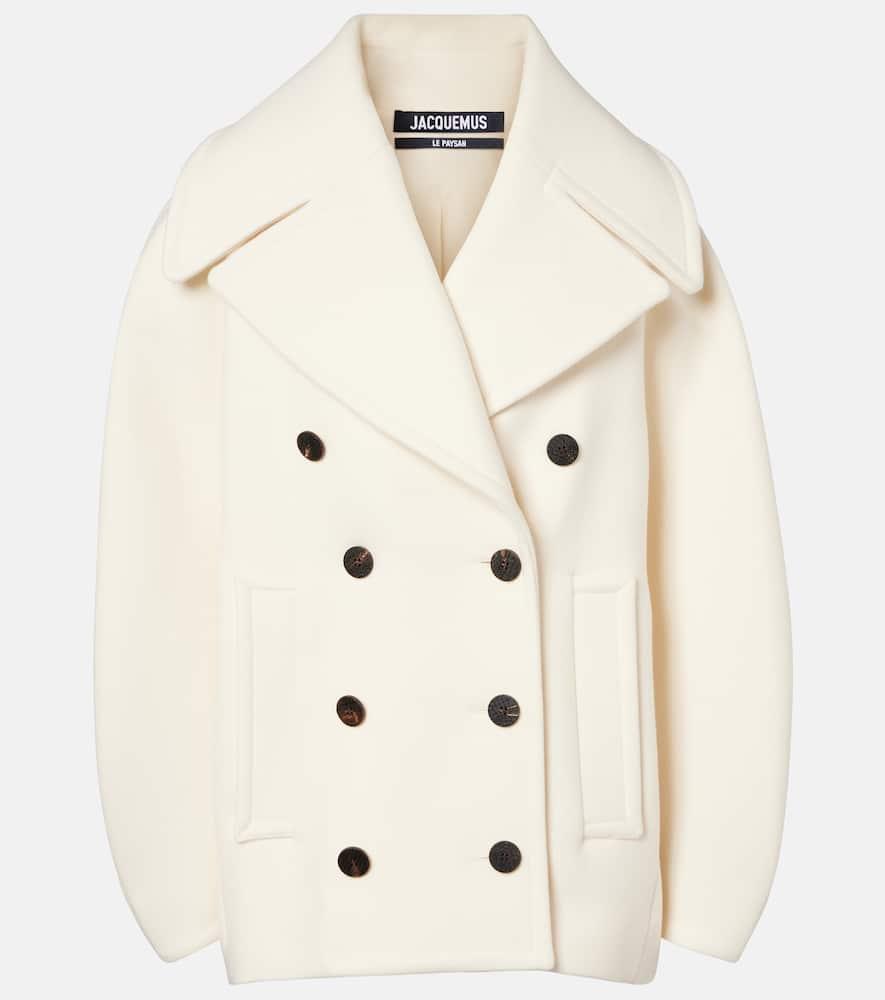 jacquemus ovalo virgin wool peacoat