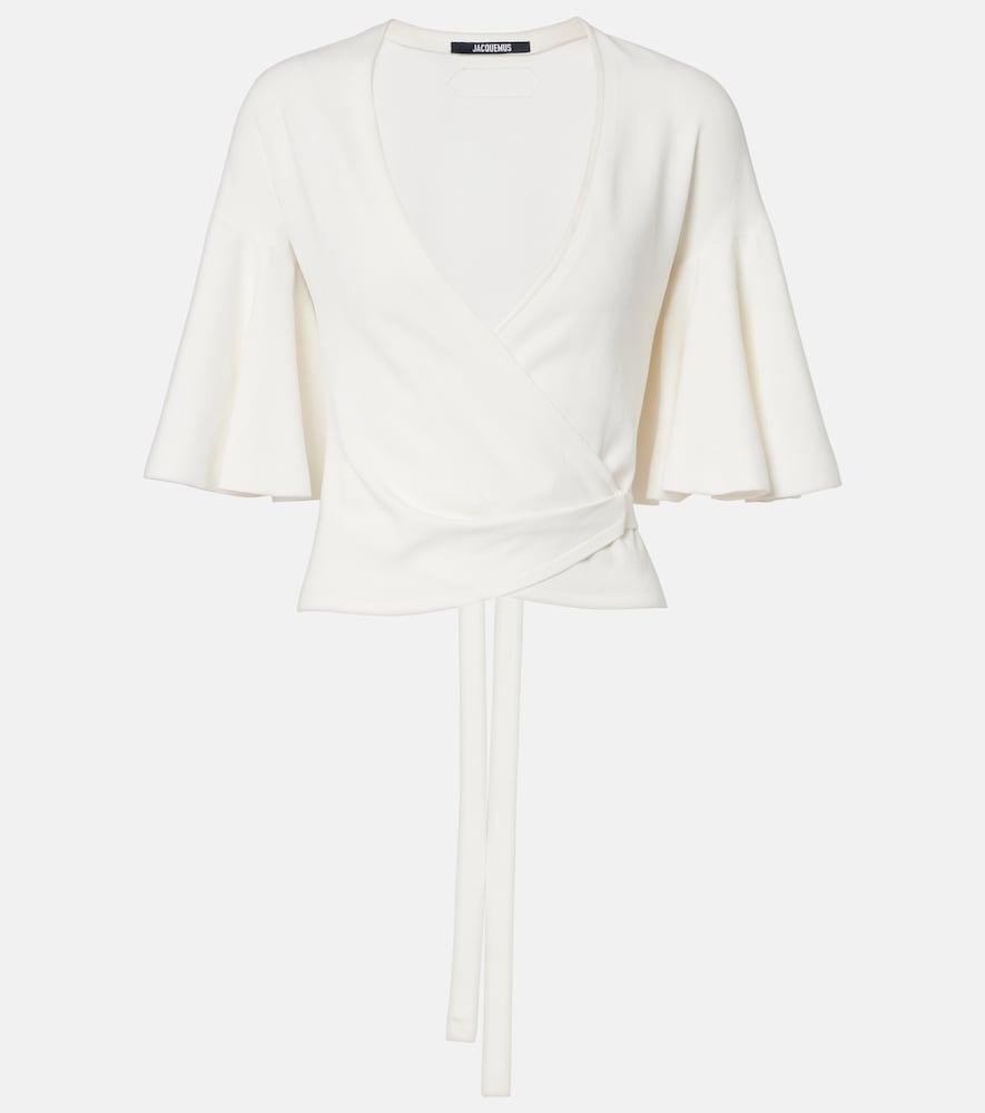 jacquemus paysan knitted jersey wrap top