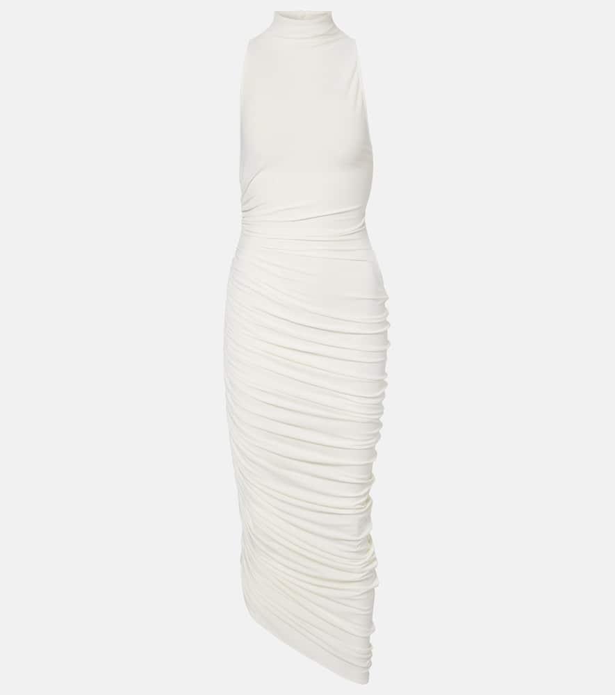 jacquemus piazza draped gathered maxi dress