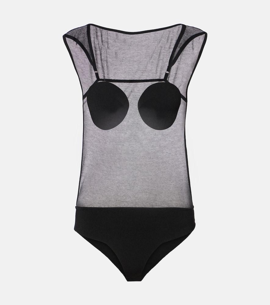 jacquemus platano sheer bodysuit
