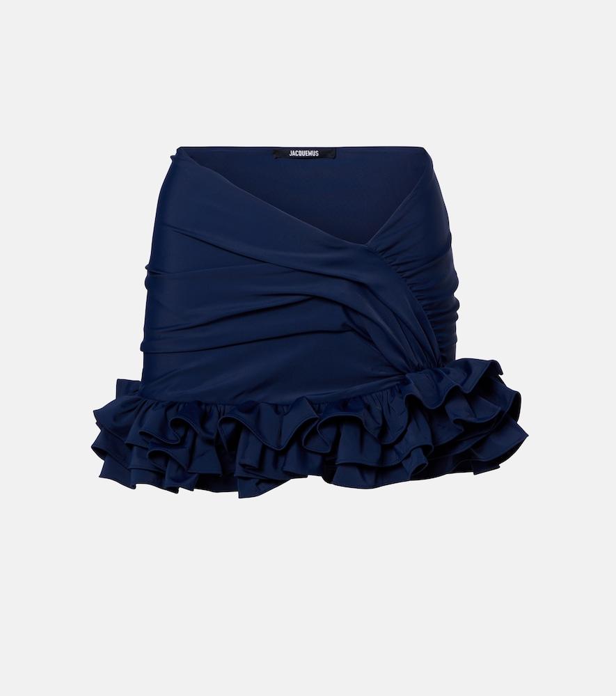 jacquemus playa ruffled jersey miniskirt